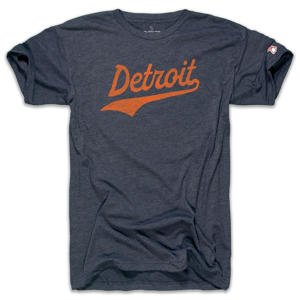 Mitten State Detroit Tigers unisex T-shirt - Heathered Navy and Orange NWOT